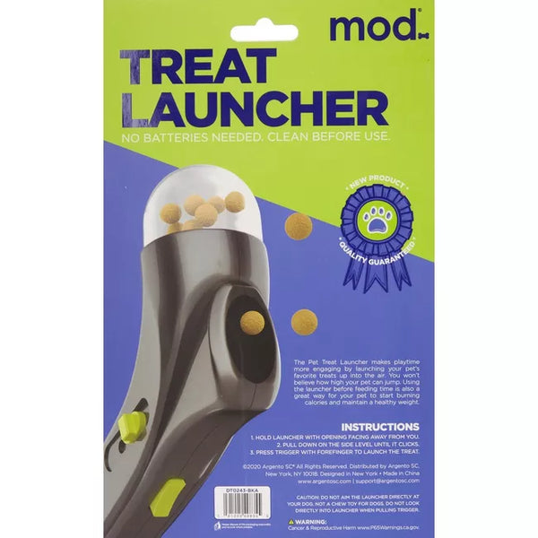 Trying out a treat launcher with my dog 